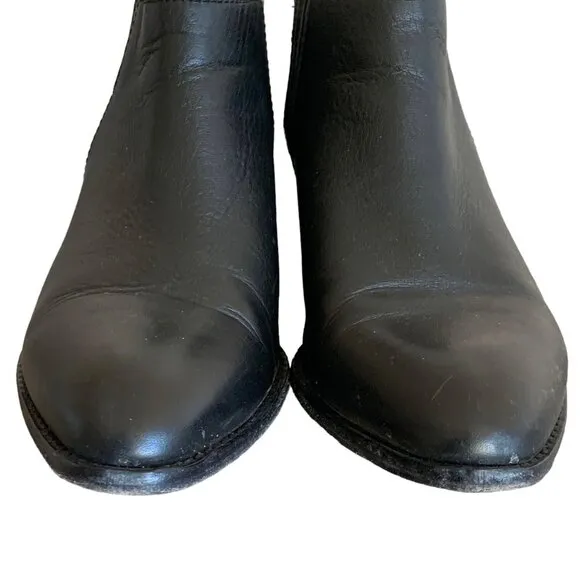 ALEXANDER WANG Black Leather Kori Point Toe Cut-Out Heel Women's Ankle Boots 8.5