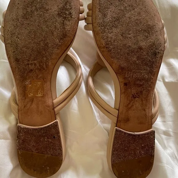 Alexandre Birman Nude Flat Slide Sandals in Napa Kiss Size 36.5 or 6 1/2 EUC