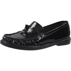 Alexandre Birman Womens Clarita Laser Black Solid Patent Leather Loafers Used