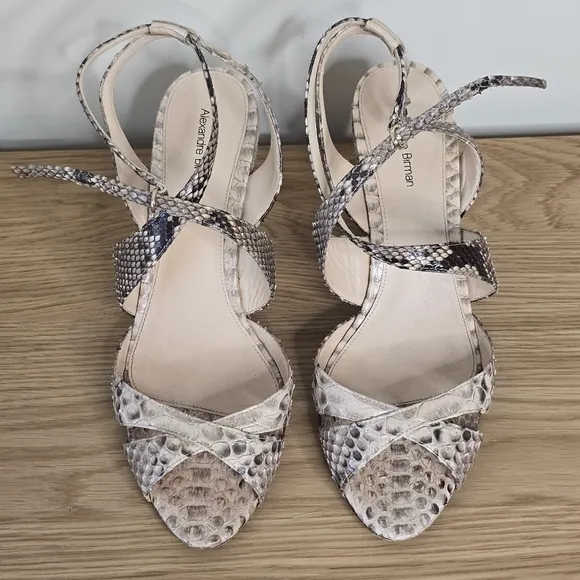 Alexandre Birman Women's Genuine Snake Skin Wedge Sandals Size 11