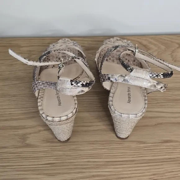 Alexandre Birman Women's Genuine Snake Skin Wedge Sandals Size 11