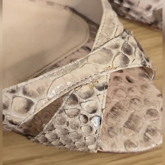 Alexandre Birman Women's Genuine Snake Skin Wedge Sandals Size 11