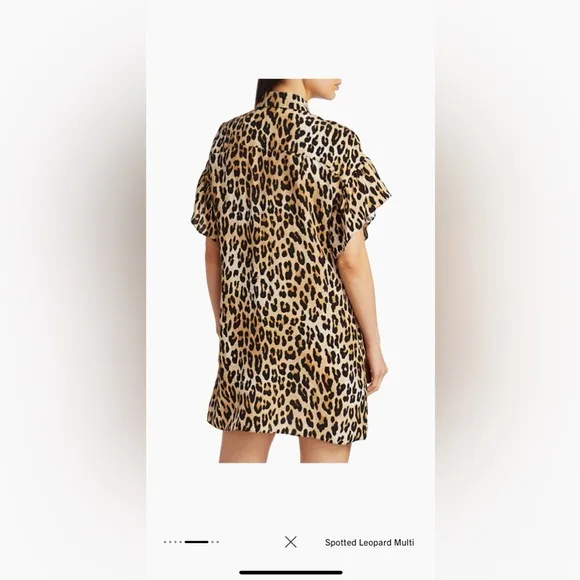 Alice   Olivia leopard print Jude Tunic Leopard Shirtdress, sz Small. Orig $295