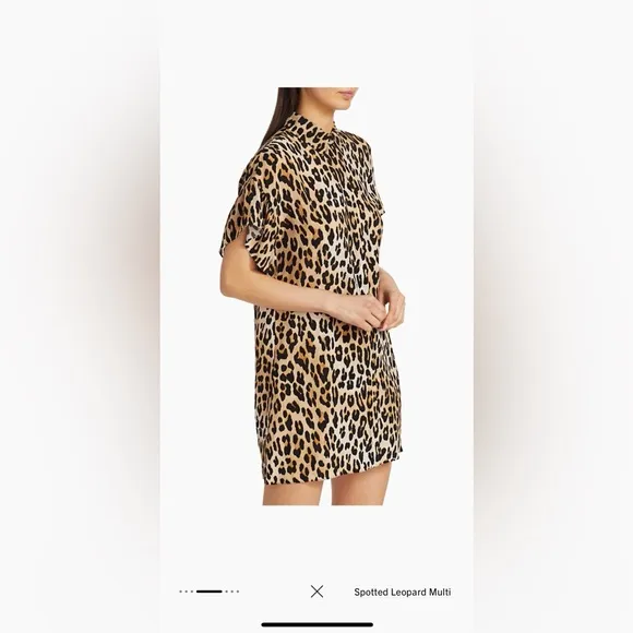 Alice   Olivia leopard print Jude Tunic Leopard Shirtdress, sz Small. Orig $295
