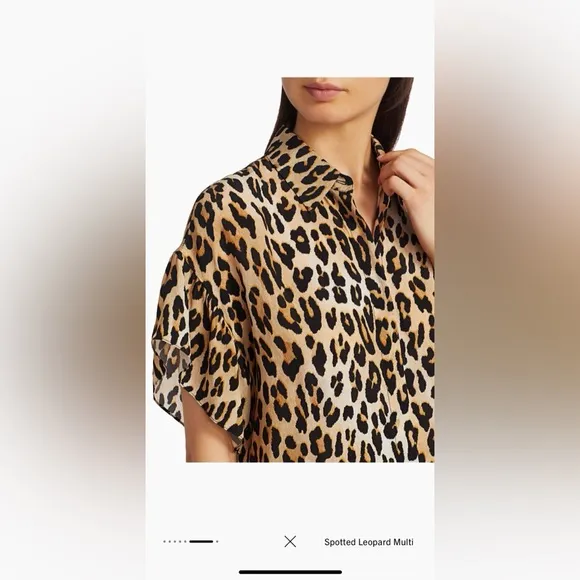 Alice   Olivia leopard print Jude Tunic Leopard Shirtdress, sz Small. Orig $295
