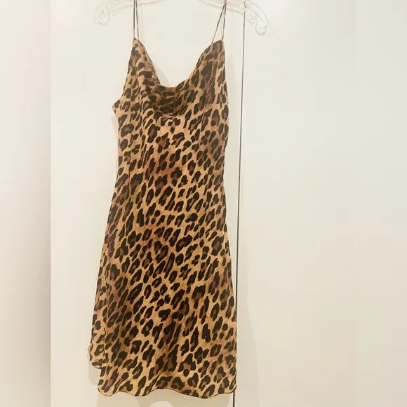 Alice   Olivia leopard print Jude Tunic Leopard Shirtdress, sz Small. Orig $295