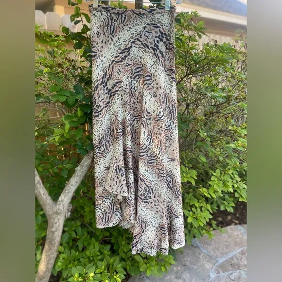 ALL SAINTS Women's Raya Arietta Animal Print Ruffled Skirt - Brown Size 2