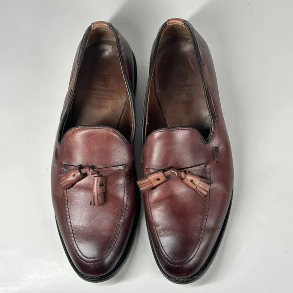 Allen Edmonds &quot;GRAYSON&quot;  Men's Leather Tassel Loafers Size 10.5 3E Dark Chili