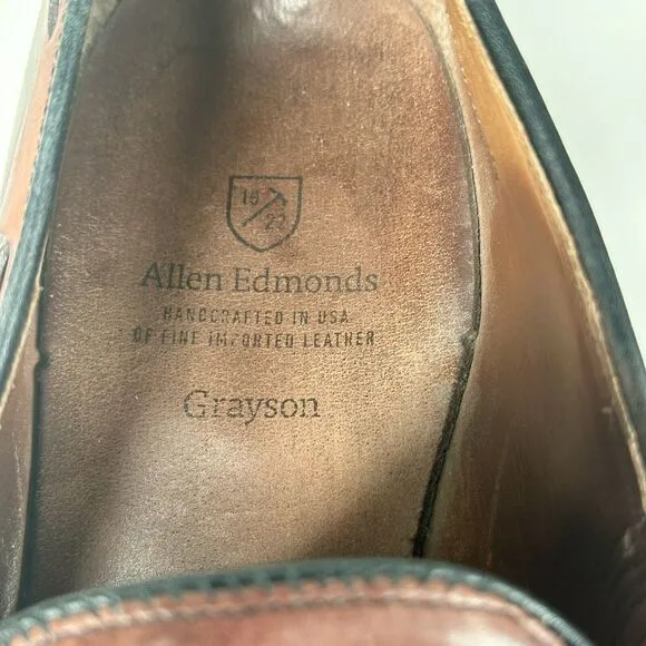 Allen Edmonds &quot;GRAYSON&quot;  Men's Leather Tassel Loafers Size 10.5 3E Dark Chili