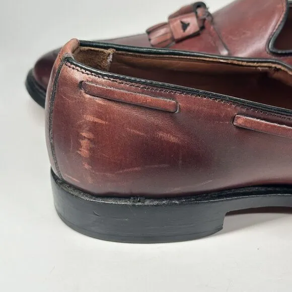 Allen Edmonds &quot;GRAYSON&quot;  Men's Leather Tassel Loafers Size 10.5 3E Dark Chili