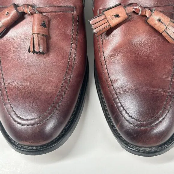 Allen Edmonds &quot;GRAYSON&quot;  Men's Leather Tassel Loafers Size 10.5 3E Dark Chili