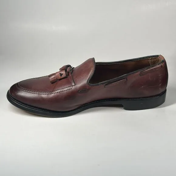 Allen Edmonds &quot;GRAYSON&quot;  Men's Leather Tassel Loafers Size 10.5 3E Dark Chili