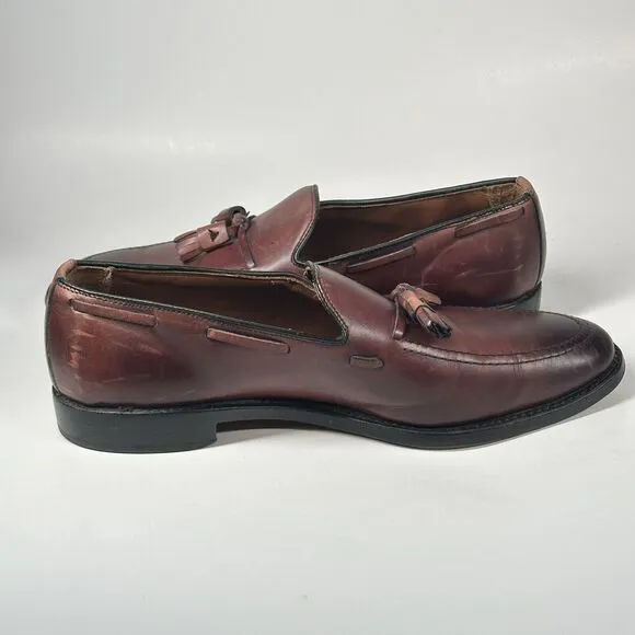 Allen Edmonds &quot;GRAYSON&quot;  Men's Leather Tassel Loafers Size 10.5 3E Dark Chili