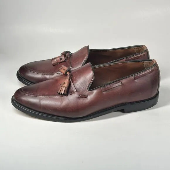 Allen Edmonds &quot;GRAYSON&quot;  Men's Leather Tassel Loafers Size 10.5 3E Dark Chili