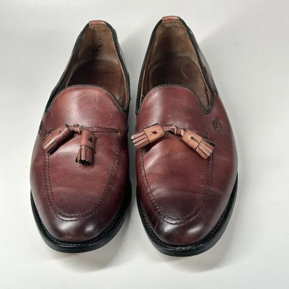 Allen Edmonds &quot;GRAYSON&quot;  Men's Leather Tassel Loafers Size 10.5 3E Dark Chili