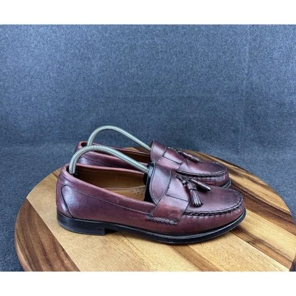 Allen Edmonds &quot;SCHREIER&quot; Tassel Leather Loafers 10B Oxblood 50193
