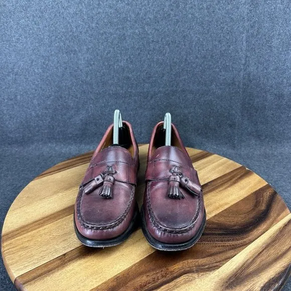 Allen Edmonds &quot;SCHREIER&quot; Tassel Leather Loafers 10B Oxblood 50193