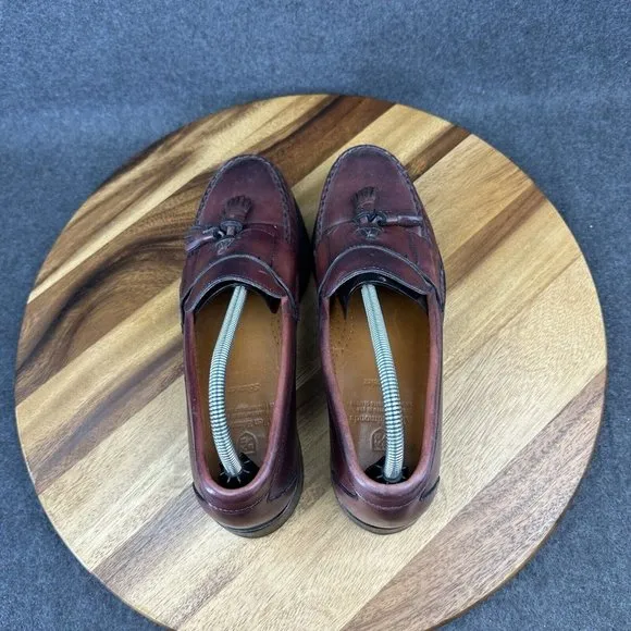 Allen Edmonds &quot;SCHREIER&quot; Tassel Leather Loafers 10B Oxblood 50193