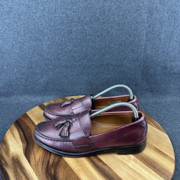 Allen Edmonds &quot;SCHREIER&quot; Tassel Leather Loafers 10B Oxblood 50193