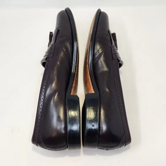 Allen Edmonds Bridgeton Brogue Kiltie Tassel Loafers Size 13 B Burgundy Leather