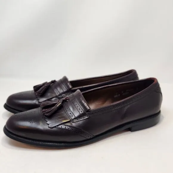Allen Edmonds Bridgeton Brogue Kiltie Tassel Loafers Size 13 B Burgundy Leather