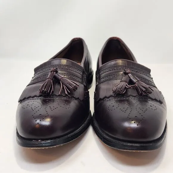 Allen Edmonds Bridgeton Brogue Kiltie Tassel Loafers Size 13 B Burgundy Leather