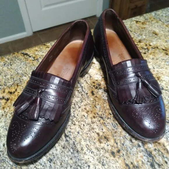 Allen Edmonds Bridgeton Men's Leather Tassel Loafers Burgundy Size 9.5 A 5079
