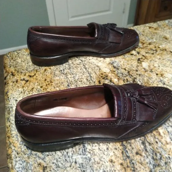 Allen Edmonds Bridgeton Men's Leather Tassel Loafers Burgundy Size 9.5 A 5079