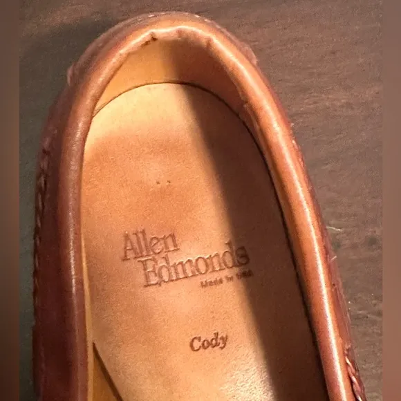 ALLEN EDMONDS Cody Woven Front Tassel Loafers Chili Brown Size 11.5