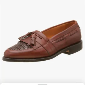 ALLEN EDMONDS Cody Woven Front Tassel Loafers Chili Brown Size 11.5