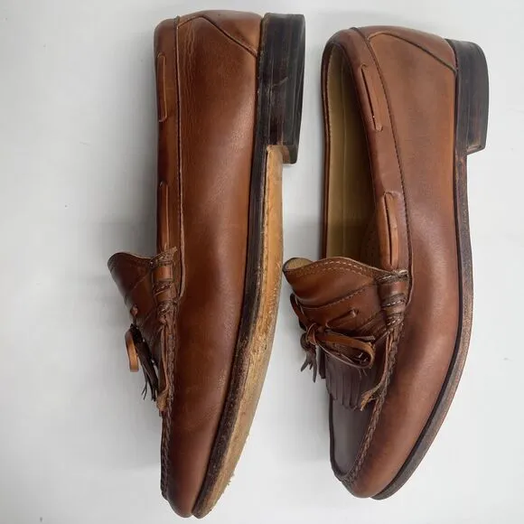 Allen Edmonds Kilt Tassel Loafers Brown Leather Stoughton Sz 11.5 EEE PREPPY
