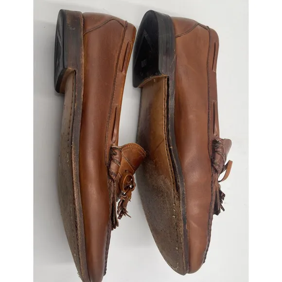 Allen Edmonds Kilt Tassel Loafers Brown Leather Stoughton Sz 11.5 EEE PREPPY