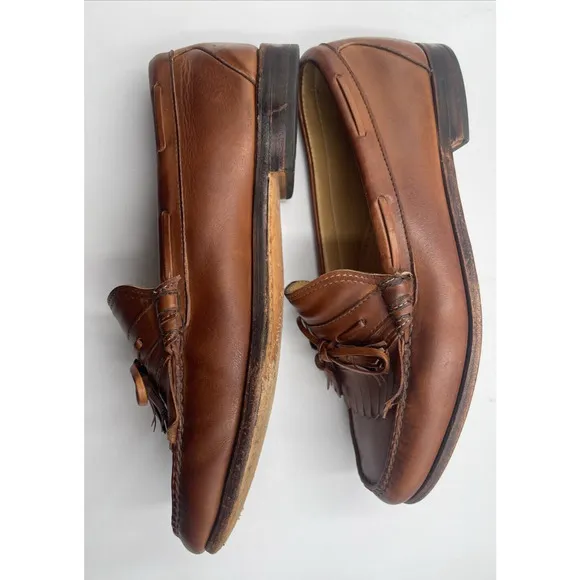 Allen Edmonds Kilt Tassel Loafers Brown Leather Stoughton Sz 11.5 EEE PREPPY