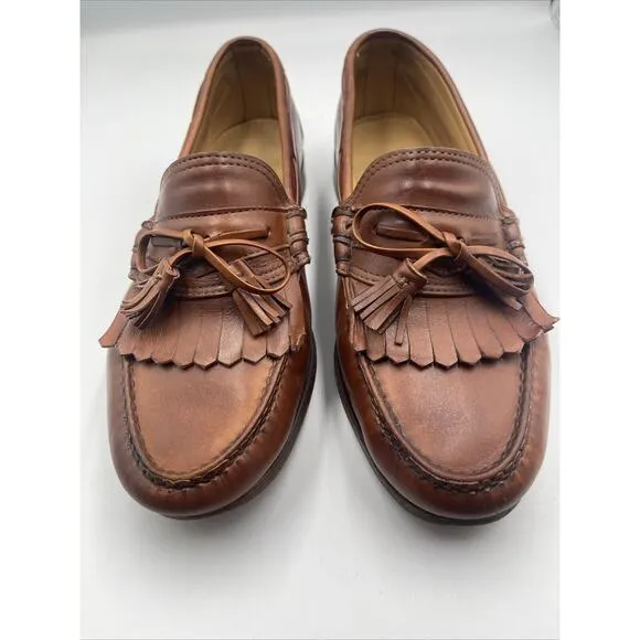 Allen Edmonds Kilt Tassel Loafers Brown Leather Stoughton Sz 11.5 EEE PREPPY