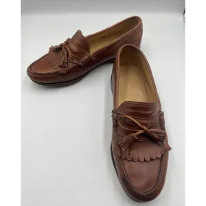 Allen Edmonds Kilt Tassel Loafers Brown Leather Stoughton Sz 11.5 EEE PREPPY
