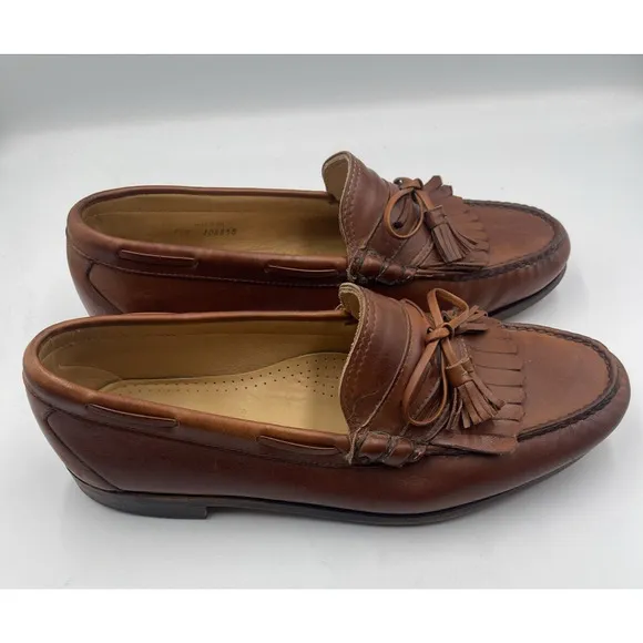 Allen Edmonds Kilt Tassel Loafers Brown Leather Stoughton Sz 11.5 EEE PREPPY