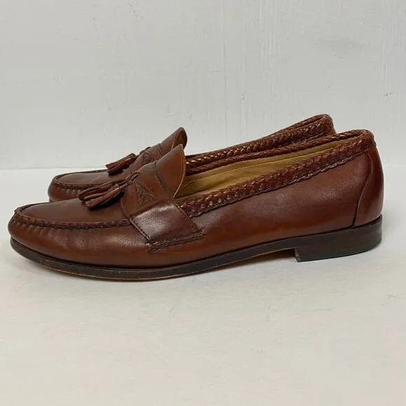Allen Edmonds Maxfield Chili Brown Leather Tassel Loafers 14C 47716 Made in USA