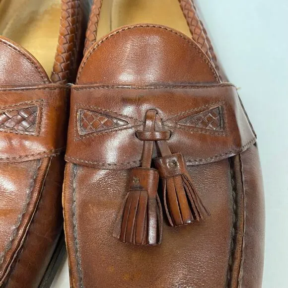 Allen Edmonds Maxfield Chili Brown Leather Tassel Loafers 14C 47716 Made in USA