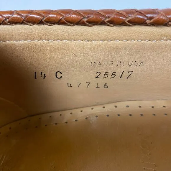 Allen Edmonds Maxfield Chili Brown Leather Tassel Loafers 14C 47716 Made in USA