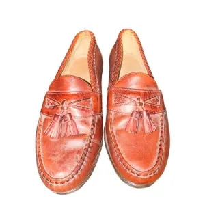 Allen Edmonds Maxfield Loafers Men's Size 10 D Brown Leather Tassel Braided Shoe