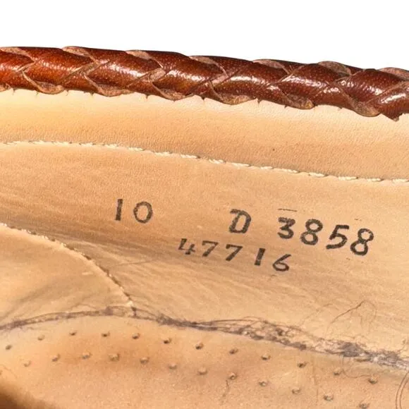 Allen Edmonds Maxfield Loafers Men's Size 10 D Brown Leather Tassel Braided Shoe