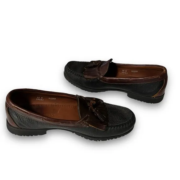 Allen Edmonds Men's NASHUA Black/Brown Leather Tassel Kiltie Loafers Size 11‎ B