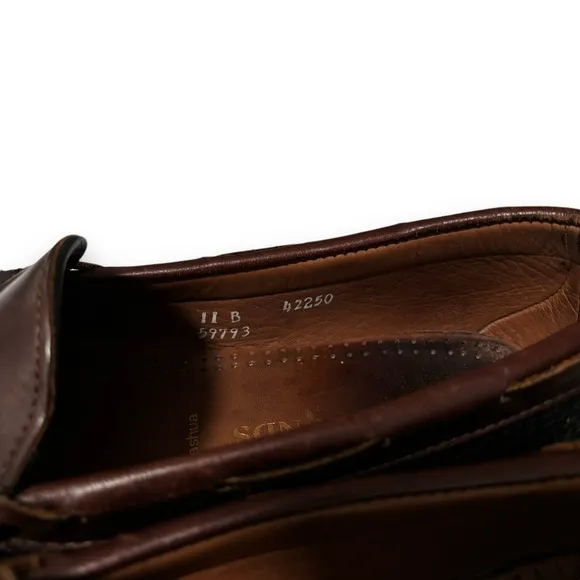 Allen Edmonds Men's NASHUA Black/Brown Leather Tassel Kiltie Loafers Size 11‎ B
