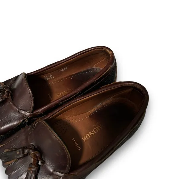 Allen Edmonds Men's NASHUA Black/Brown Leather Tassel Kiltie Loafers Size 11‎ B