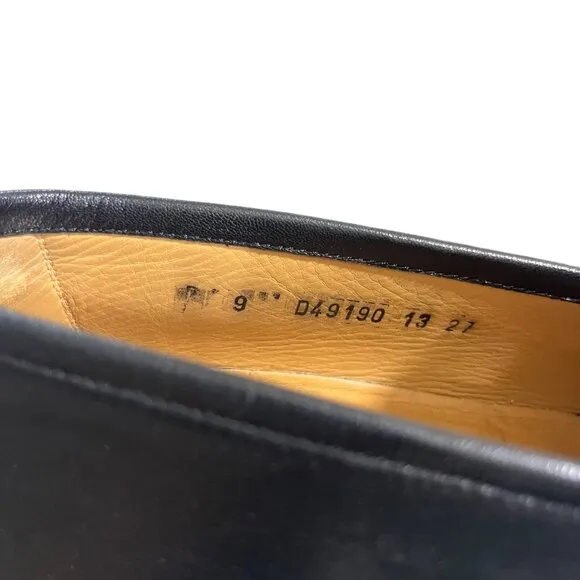Allen Edmonds men's shoes 9 black leather Urbino tassel loafers Italian made