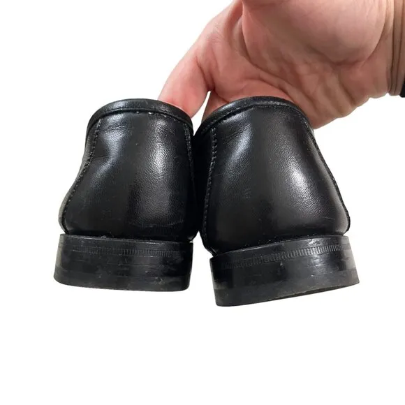 Allen Edmonds men's shoes 9 black leather Urbino tassel loafers Italian made