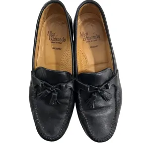 Allen Edmonds men's shoes 9 black leather Urbino tassel loafers Italian made