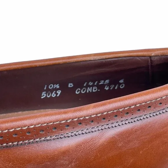 ALLEN EDMONDS Men’s Size 10.5 Brogue Leather Eyelash Tassel BRIDGETON Loafers