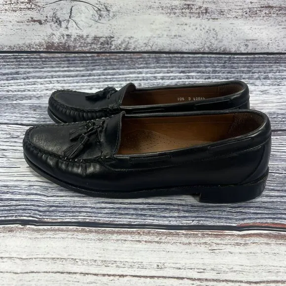 Allen Edmonds Naples Black Leather Tassel Loafers, Men’s Size 10.5