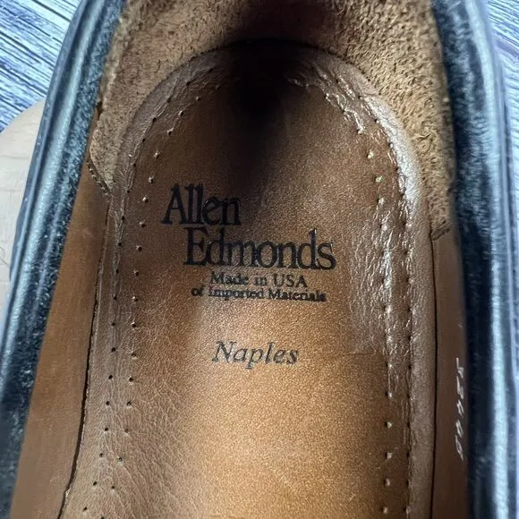 Allen Edmonds Naples Black Leather Tassel Loafers, Men’s Size 10.5